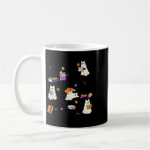 Cute Ghost Cat Reading Books Lover Bookish Hallowe Kaffeetasse (Links)