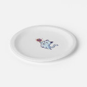 Cute Ghost Cat  Spooky Halloween Kitten  Magical W Pappteller (Schrägansicht)