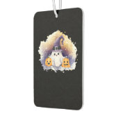 Cute Ghost Cat with Pumpkins � Kawaii Halloween Ar Autolufterfrischer (Links)