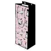 Cute Ghost Cats Halloween Geschenktüte Für Weinflaschen (Rückseite Schrägansicht)