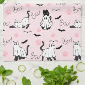 Cute Ghost Cats Halloween Geschirrtuch (Gefaltet)