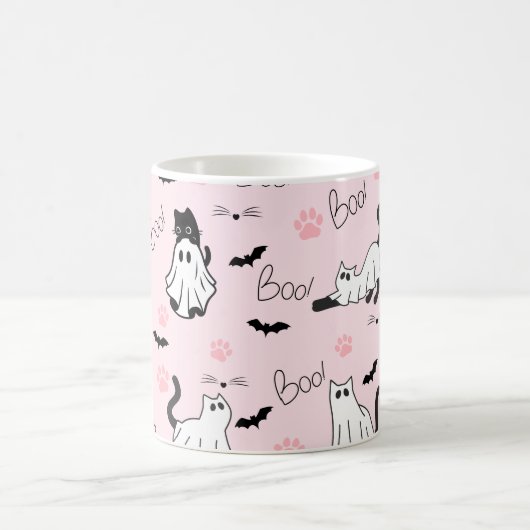 Cute Ghost Cats Halloween Kaffeetasse (Mittel)