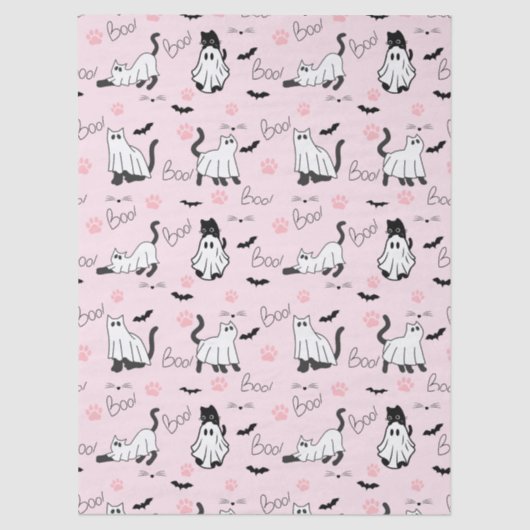Cute Ghost Cats Halloween Seidenpapier (Vorderseite)