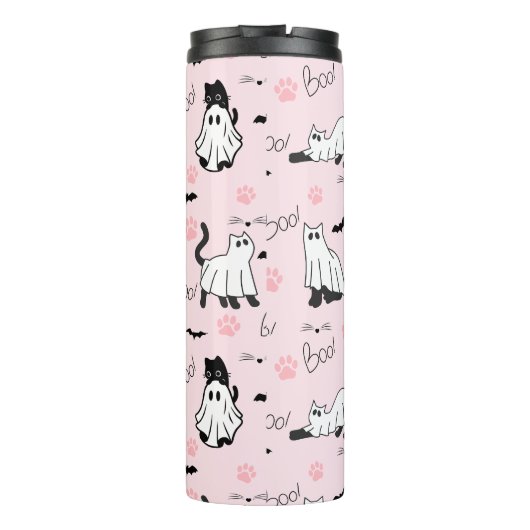 Cute Ghost Cats Halloween Thermosbecher (Rückseite)