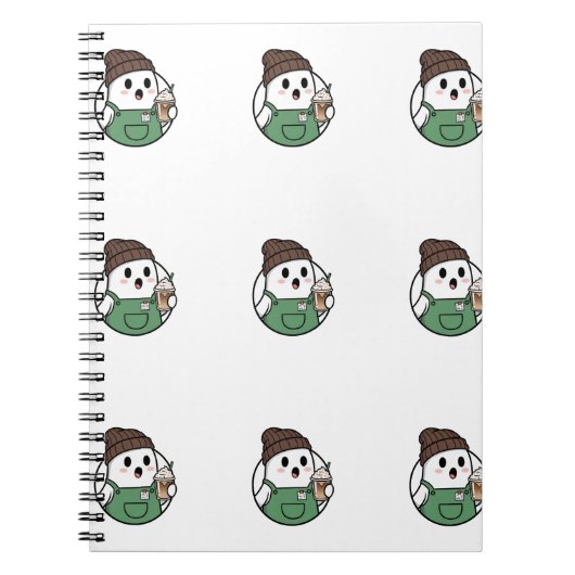 Cute Ghost Coffee Notebook Notizblock (Vorderseite)
