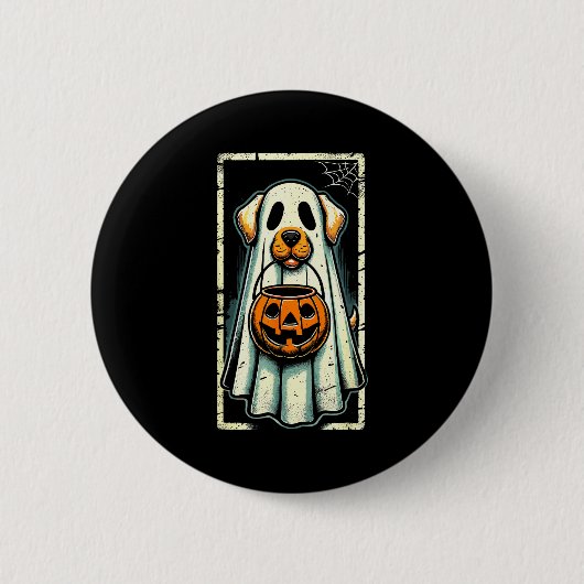 Cute Ghost Dog Men Women Kids Halloween Funny Ghos Button (Vorderseite)