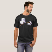 Cute Ghost Dog Walker Graphic Halloween Costume T-Shirt (Vorne ganz)
