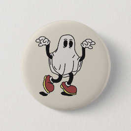 Cute ghost enjoying button