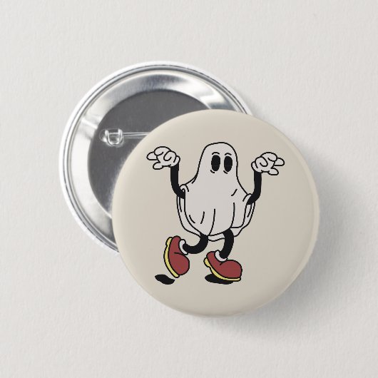 Cute ghost enjoying button (Vorne & Hinten)