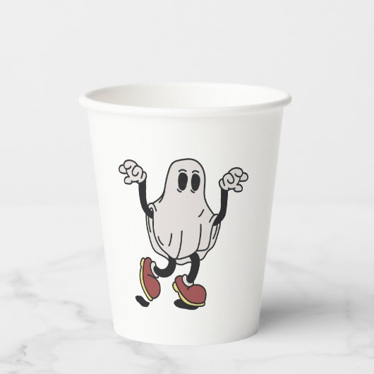Cute ghost enjoying pappbecher (Vorderseite)