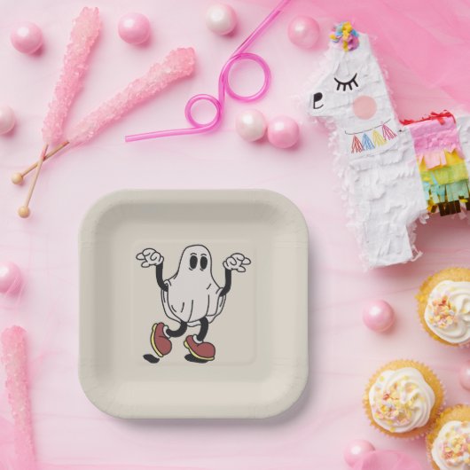 Cute ghost enjoying pappteller (Party)