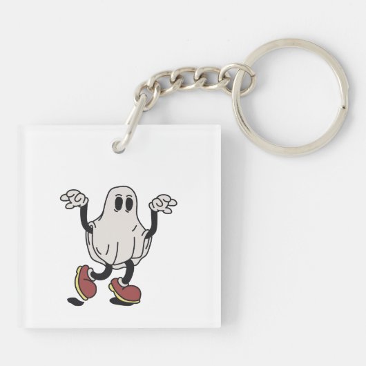 Cute ghost enjoying schlüsselanhänger (Rückseite)