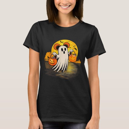Cute Ghost Guitar Halloween Pumpkins Candy Soky Se T-Shirt (Vorderseite)