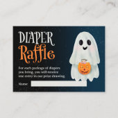 Cute ghost Halloween diaper raffle baby shower Begleitkarte (Vorderseite)