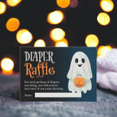 Cute ghost Halloween diaper raffle baby shower Begleitkarte