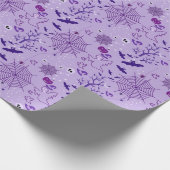 Cute ghost Halloween Elegant purple Geschenkpapier (Ecke)