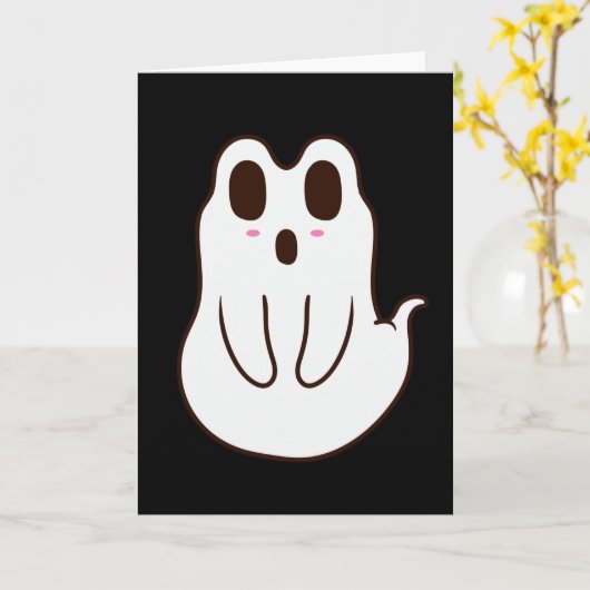 Cute Ghost Halloween Frog Karte (Gelbe Blume)