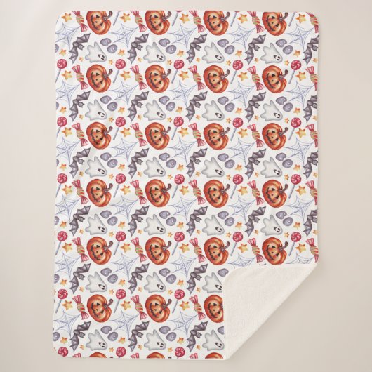 Cute ghost Halloween Sherpadecke (Vorderseite)