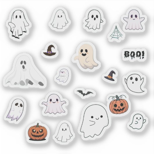 Cute Ghost Halloween Sticker Pack (Vorderseite)
