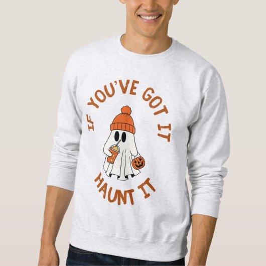 Cute Ghost Halloween Tote with Pumpkin Spice Vibes Sweatshirt (Vorderseite)