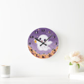 Cute Ghost Halloween Wall Clock ⏰🎃 Runde Wanduhr (Zuhause)