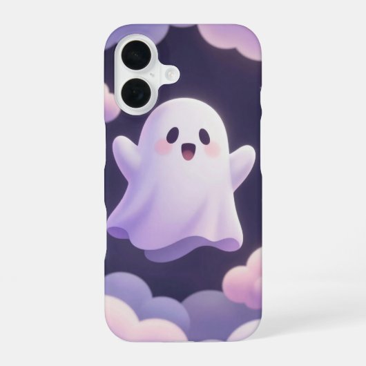 Cute Ghost in Pastel Clouds Phone Case iPhone 16 Hülle (Rückseite)