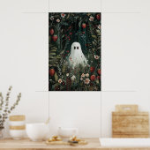 Cute Ghost In Strawberry Meadow Print, Ghost Poster (Küche)