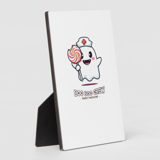 Cute Ghost Nurse Boo Boo Crew Halloween Classic T- Fotoplatte (Seite)
