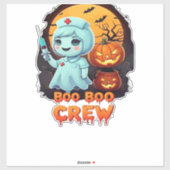 Cute Ghost Nurse - Boo Boo Crew Halloween Fun Clas Aufkleber (Blatt)