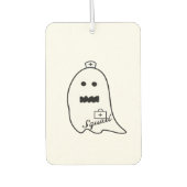 Cute Ghost Nurse Halloween Hand drawn Hospital Sta Autolufterfrischer (Vorderseite)