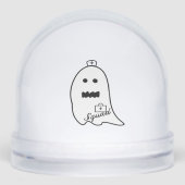 Cute Ghost Nurse Halloween Hand drawn Hospital Sta Schneekugeln (Vorderseite)