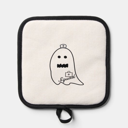 Cute Ghost Nurse Halloween Hand drawn Hospital Sta Topflappen (Vorderseite)