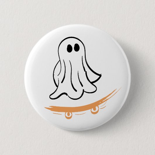 Cute ghost on skateboard button (Vorderseite)