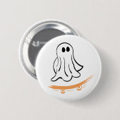 Cute ghost on skateboard button (Vorne & Hinten)