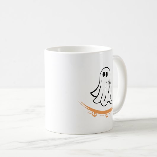 Cute ghost on skateboard kaffeetasse (VorderseiteRechts)