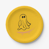 Cute ghost on skateboard pappteller (Vorderseite)