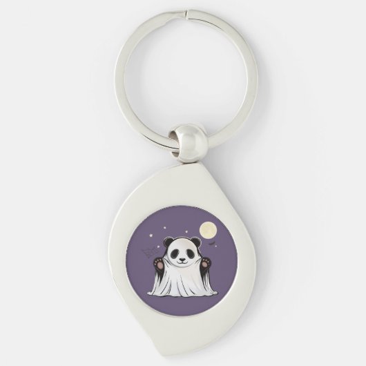 Cute Ghost Panda Under the Moon Schlüsselanhänger (Vorderseite)
