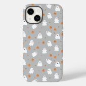 Cute Ghost & Pumpkin Gray Halloween Pattern Case-Mate iPhone Hülle (Rückseite)
