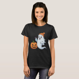 Cute Ghost & Pumpkin Halloween T-Shirt