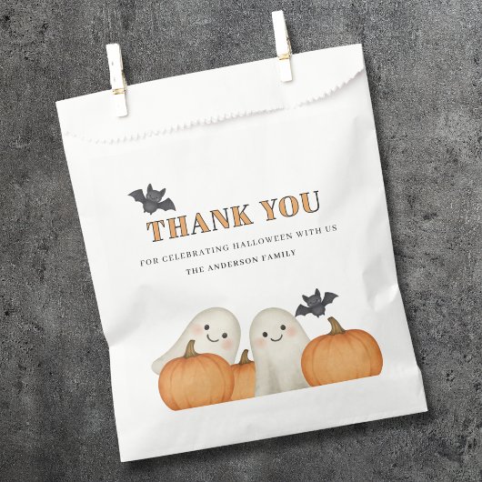 Cute Ghost Pumpkin Halloween Thank You  Geschenktütchen