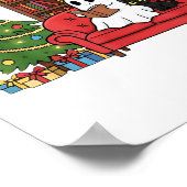 Cute Ghost Reading Christmas, Christmas Ghost Book Poster (Ecke)