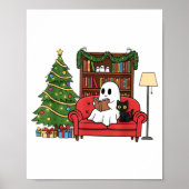 Cute Ghost Reading Christmas, Christmas Ghost Book Poster (Vorne)