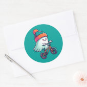 Cute ghost riding bike Stickers (Umschlag)