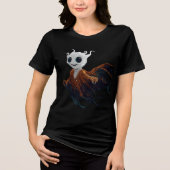 Cute Ghost Spirit in Tattered Robe Tri-Blend Shirt (Vorderseite)