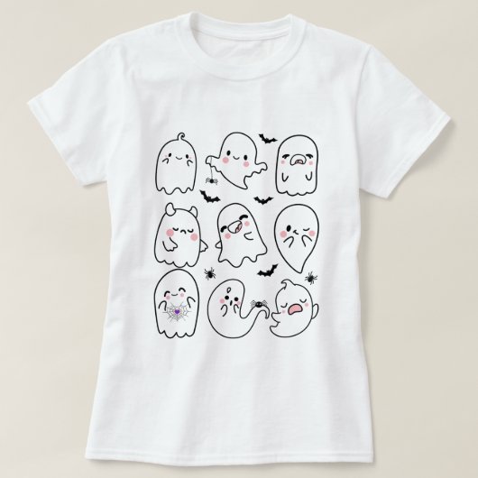 Cute Ghost Squad Halloween, Friendly Ghosts T-Shirt (Design vorne)