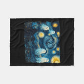 Cute Ghost Starry Night Halloween Soky Retro Van G Fleecedecke (Vorderseite (Horizontal))