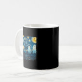 Cute Ghost Starry Night Halloween Soky Retro Van G Kaffeetasse (Vorderseite Links)