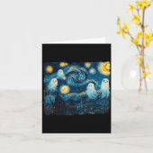 Cute Ghost Starry Night Halloween Soky Retro Van G Karte (Gelbe Blume)