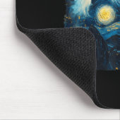 Cute Ghost Starry Night Halloween Soky Retro Van G Mousepad (Ecke)