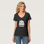 Cute Ghost Trying to be Scary Halloween T-Shirt (Vorderseite Vollansicht)